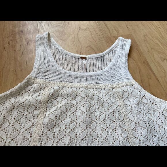 Free People white crochet-like tank - Picture 2 of 3